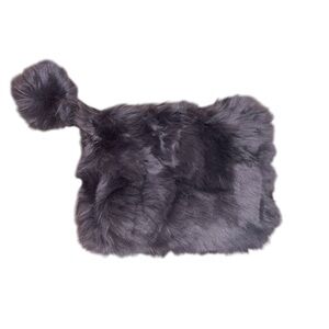 Grey Fur Small Handbag Cosmetic Bag